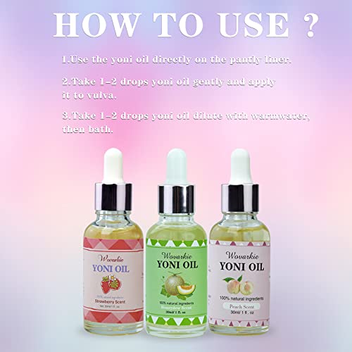 Yoni Oil for Women Set Of 3, 100% Natural Feminine Oil Intimate Deodorant for Women, Eliminates Odor